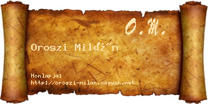 Oroszi Milán névjegykártya